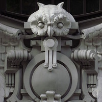 Buy canvas prints of  Art Nouveau Owl, Riga by Andrew Wright