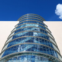 Buy canvas prints of White Puffy Cloud, The Convention Centre, Dublin by Andrew Wright