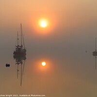 Buy canvas prints of A Misty Sunrise  by Andrew Wright