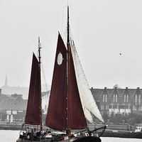 Buy canvas prints of  Thames Barge by Simon Hackett