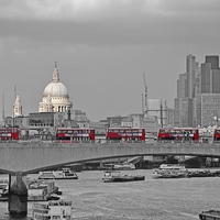 Buy canvas prints of  Six Buses at Once by Simon Hackett