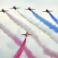 Buy canvas prints of  The red arrows 2015  by Andy Stringer
