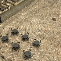 Buy canvas prints of  Somerset House Chairs in the courtyard by Jamie Lumley