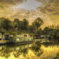Buy canvas prints of Daresbury canal filling station by William Duggan