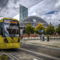 Buy canvas prints of The tram from  Didsbury  to Manchester. by William Duggan