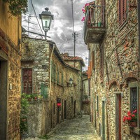 Buy canvas prints of  Tuscany Medieval Alleyway  by William Duggan