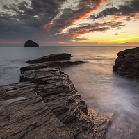 Buy canvas prints of  Cornish sunset by Chris Mann
