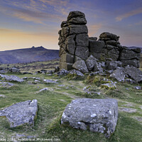 Buy canvas prints of Rocks on Hound Tor at sunrise by Andrew Ray