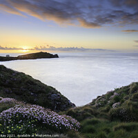 Buy canvas prints of Spring sunset (Newquay)  by Andrew Ray