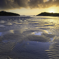 Buy canvas prints of Towards the setting sun (Porth Beach) by Andrew Ray