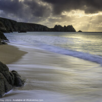 Buy canvas prints of Shaft of light (Porthcurno Beach) by Andrew Ray