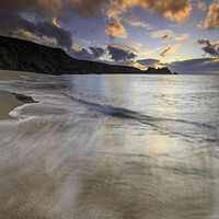Buy canvas prints of Clouds at sunrise (Porthcurno) by Andrew Ray