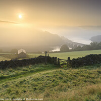 Buy canvas prints of Misty view of Ladybower by Andrew Ray