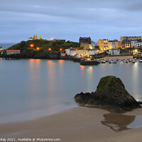 Buy canvas prints of Twilight at Tenby by Andrew Ray