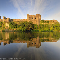 Buy canvas prints of Castle reflections (Pembroke) by Andrew Ray
