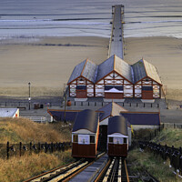 Buy canvas prints of Saltburn Chair Lift at sunrise  by Andrew Ray