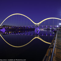 Buy canvas prints of Twilight reflections at Infinity Bridge by Andrew Ray