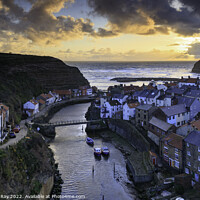 Buy canvas prints of Morning at Staithes  by Andrew Ray