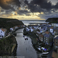 Buy canvas prints of Staithes at sunrise  by Andrew Ray
