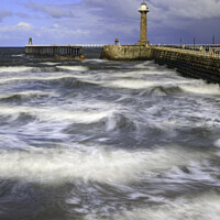 Buy canvas prints of Pier view (Whitby) by Andrew Ray
