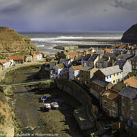 Buy canvas prints of Stormy afternoon at Staithes  by Andrew Ray