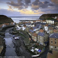 Buy canvas prints of Staithes sunset  by Andrew Ray