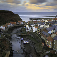 Buy canvas prints of Evening at Staithes  by Andrew Ray