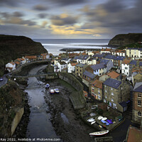 Buy canvas prints of Staithes evening  by Andrew Ray