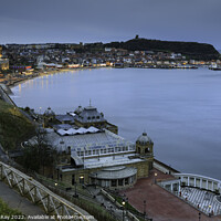 Buy canvas prints of South Bay during twilight (Scarborough) by Andrew Ray
