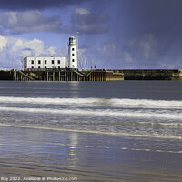 Buy canvas prints of Beach view (Scarborough Lighthouse)  by Andrew Ray