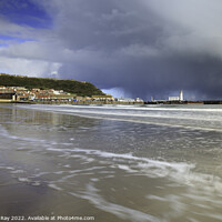 Buy canvas prints of Storm clouds over Scarborough by Andrew Ray