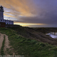 Buy canvas prints of Sunset over Flamborough Head Lighthouse by Andrew Ray