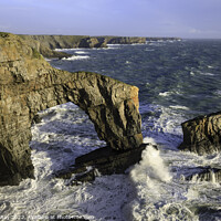 Buy canvas prints of Breaking wave (Green Bridge of Wales) by Andrew Ray