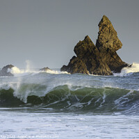 Buy canvas prints of Incoming wave (Broad Haven South)  by Andrew Ray