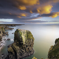 Buy canvas prints of Sea stack at sunset (Castlemartin) by Andrew Ray