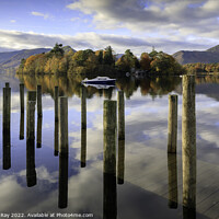 Buy canvas prints of Submerged boardwalk (Derwentwater) by Andrew Ray