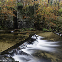 Buy canvas prints of Weir at Kennall Vale  by Andrew Ray
