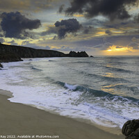 Buy canvas prints of Sunrise from the coast path (Porthcurno) by Andrew Ray