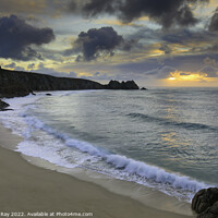 Buy canvas prints of Coast path view at Porthcurno by Andrew Ray