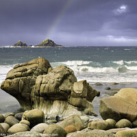 Buy canvas prints of Rainbow over The Brisons  by Andrew Ray