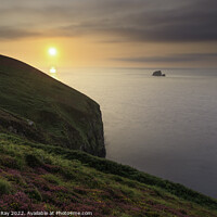 Buy canvas prints of Setting sun from the coast path (St Agnes)  by Andrew Ray