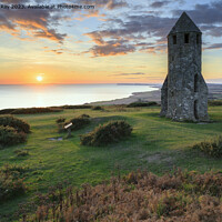 Buy canvas prints of Setting sun at St Catherine's Oratory by Andrew Ray