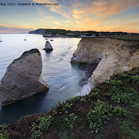 Buy canvas prints of Freshwater Bay at sunset by Andrew Ray