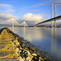 Buy canvas prints of Forth Bridges.from South Queensferry.tif by Andrew Ray