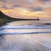 Buy canvas prints of Waves at sunrise (Seaham) by Andrew Ray