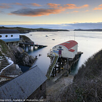 Buy canvas prints of Sunset over St David's RNLI Stations by Andrew Ray