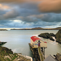 Buy canvas prints of St David's RNLI Station at sunset  by Andrew Ray