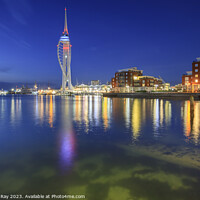 Buy canvas prints of Spinnaker Tower during twilight  by Andrew Ray