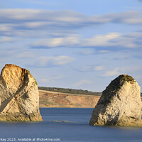 Buy canvas prints of Sea stacks at Freshwater Bay  by Andrew Ray