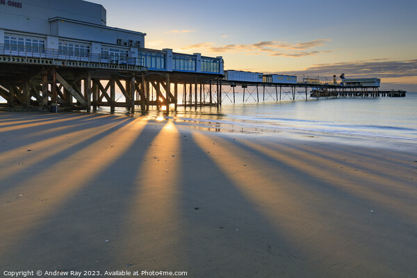 Morning at Sandown Pier Framed Print by Andrew Ray
